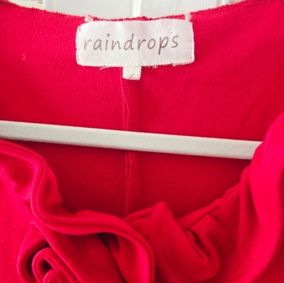 Vintage Red Rosette Ruffle Jacket 80s 90s Statement Top - Picture 5 of 9